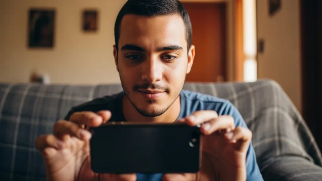 Pessoa enviando mensagem no celular para oferecer serviço e conquistar o primeiro cliente de renda extra